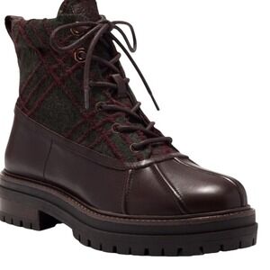 LOUISE ET CIE SARNI Duck Boots in dark plum/green plaid Women's Size 6